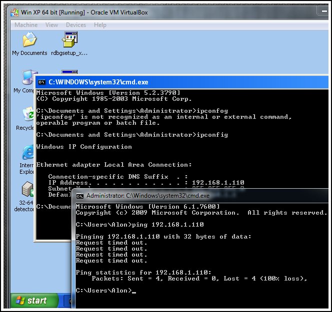 Ping from the host to the guest.. FAIL!